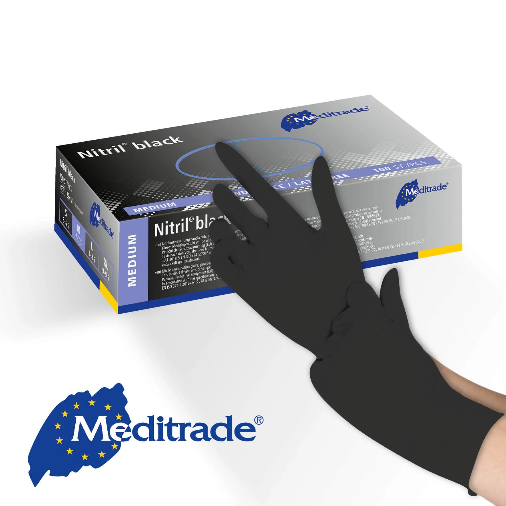 Black Nitrile P/Free Gloves S-XL