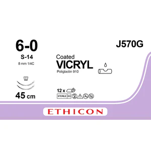 Coated Vicryl Violet Braided 2xS-14, 6-0, 45cm